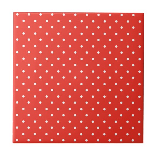 Seamless red background polka dot pattern tegeltje (Voorkant)