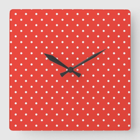 Seamless red background polka dot pattern vierkante klok (Voorkant)