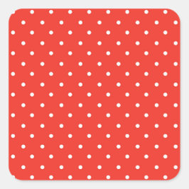 Seamless red background polka dot pattern vierkante sticker