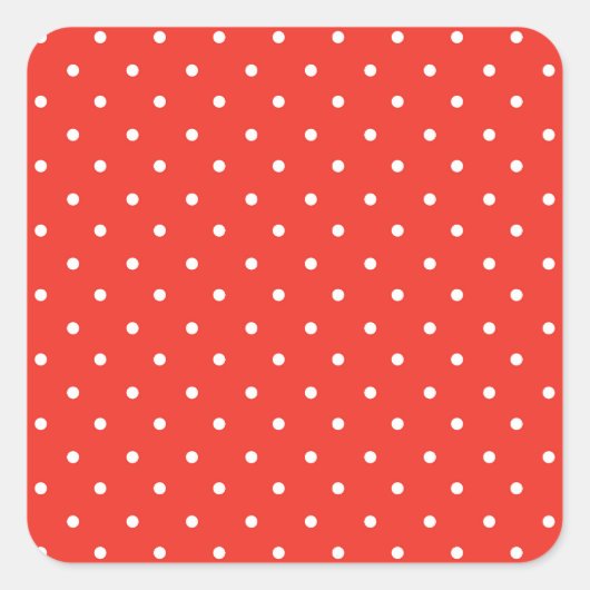 Seamless red background polka dot pattern vierkante sticker (Voorkant)