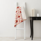 "Seamless Red & Gold Candlelight Hearts Pattern –  Sherpa Deken (In situ)