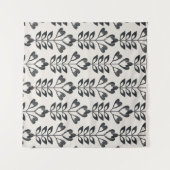 seamless retro pattern with abstract flowers and l wandkleed (Voorkant (horizontaal))