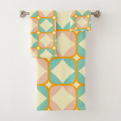 Seamless retro pattern with rounded squares bad handdoek (Insitu)