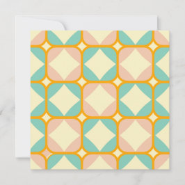 Seamless retro pattern with rounded squares bedankkaart