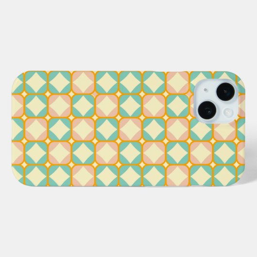 Seamless retro pattern with rounded squares Case-Mate iPhone case (Achterkant (horizontaal))