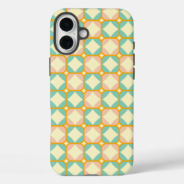 Seamless retro pattern with rounded squares iPhone 16 plus hoesje