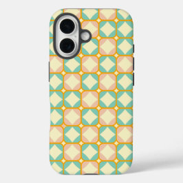 Seamless retro pattern with rounded squares iPhone 16 hoesje