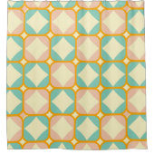 Seamless retro pattern with rounded squares douchegordijn (Voorkant)