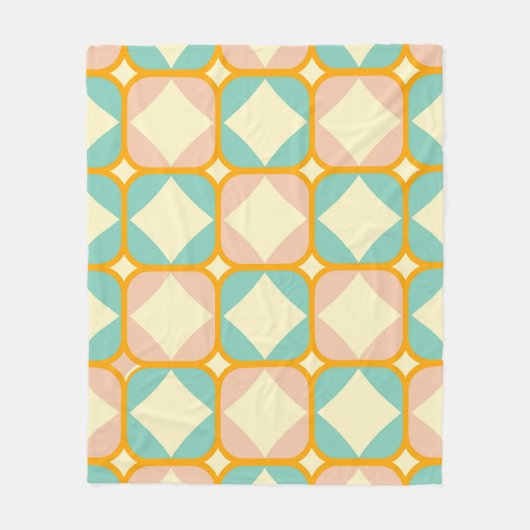 Seamless retro pattern with rounded squares fleece deken (Voorkant)
