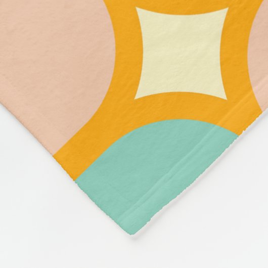 Seamless retro pattern with rounded squares fleece deken (Hoek)