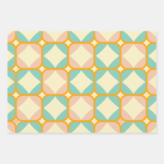 Seamless retro pattern with rounded squares inpakpapier vel (Voorkant 3)