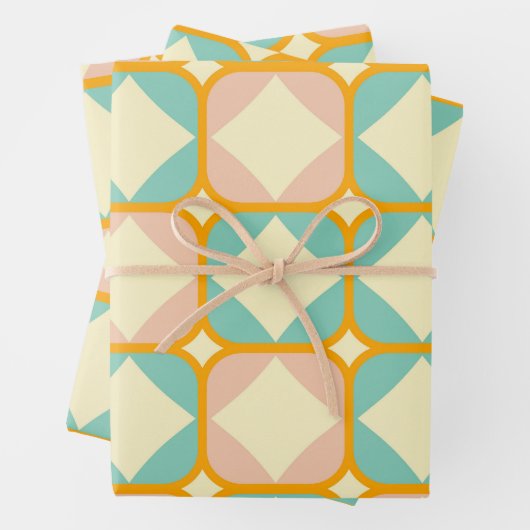 Seamless retro pattern with rounded squares inpakpapier vel (In situ)