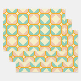 Seamless retro pattern with rounded squares inpakpapier vel