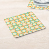 Seamless retro pattern with rounded squares kartonnen onderzetters (Schuin)