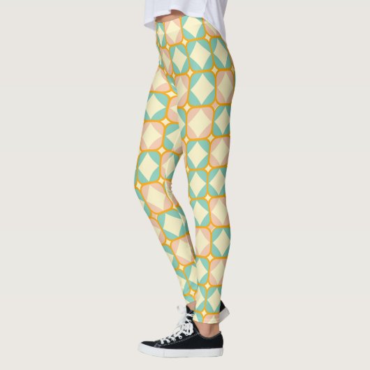 Seamless retro pattern with rounded squares leggings (Links)