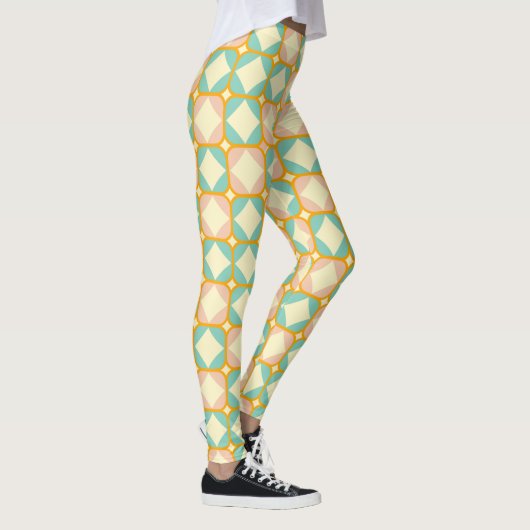 Seamless retro pattern with rounded squares leggings (Rechts)