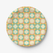 Seamless retro pattern with rounded squares papieren bordje (Voorkant)