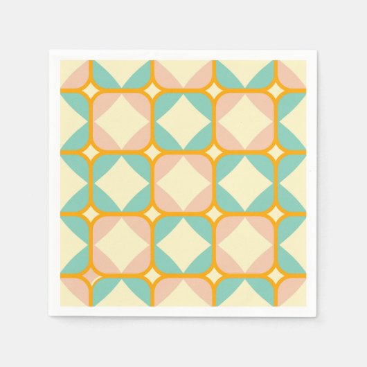Seamless retro pattern with rounded squares servet (Voorkant)