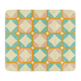 Seamless retro pattern with rounded squares snijplank