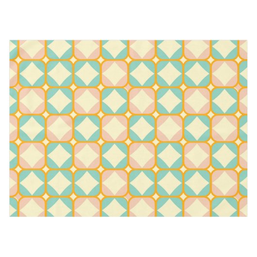 Seamless retro pattern with rounded squares tafelkleed (Voorkant (Horizontaal))