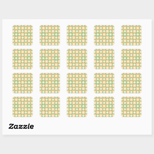 Seamless retro pattern with rounded squares vierkante sticker (Vel)