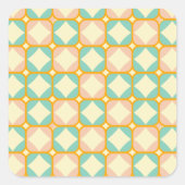 Seamless retro pattern with rounded squares vierkante sticker (Voorkant)