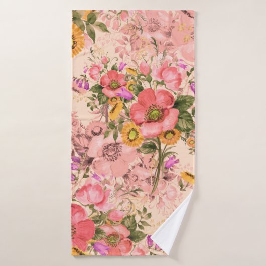 Seamless rococo pattern bouquet. Bakkerbeauty Badhanddoek (Badhanddoek)