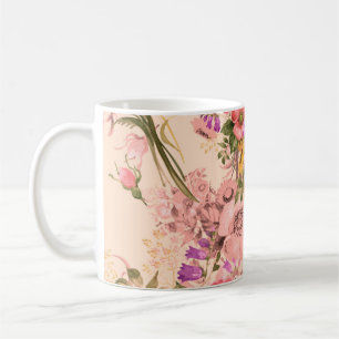 Seamless rococo pattern bouquet. Bakkerbeauty Koffiemok