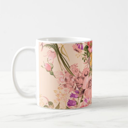 Seamless rococo pattern bouquet. Bakkerbeauty Koffiemok (Links)