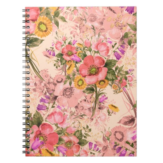 Seamless rococo pattern bouquet. Bakkerbeauty Notitieboek (Voorkant)