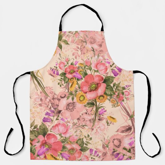 Seamless rococo pattern bouquet. Bakkerbeauty Schort (Voorkant)