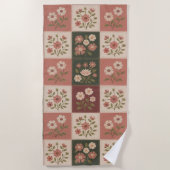 Seamless Rustic Floral Patchwork Strandlaken (Voorkant)