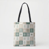 Seamless Scandinavian Christmas tree pattern Tote Bag (Voorkant)