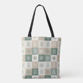 Seamless Scandinavian Christmas tree pattern Tote Bag (Achterkant)