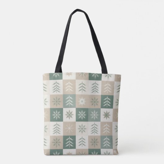 Seamless Scandinavian Christmas tree pattern Tote Bag (Achterkant)
