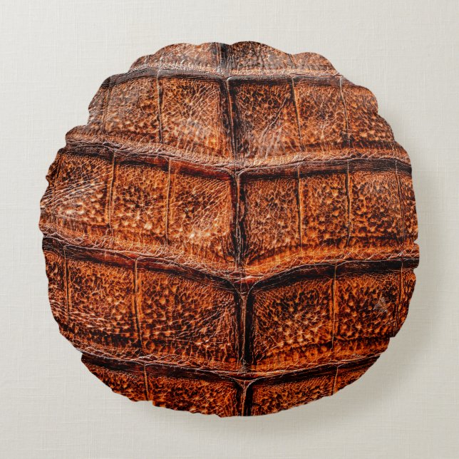 Seamless snake skin texture. Fashion tropical rept Rond Kussen (Voorkant)