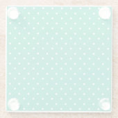 Seamless solid teal polka dot pattern glazen onderzetter (Achterkant)
