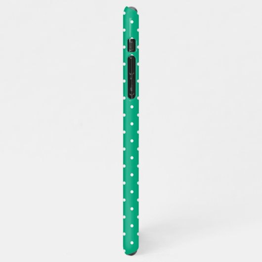 Seamless solid teal polka dot pattern iPhone hoesje (Linkerkant)