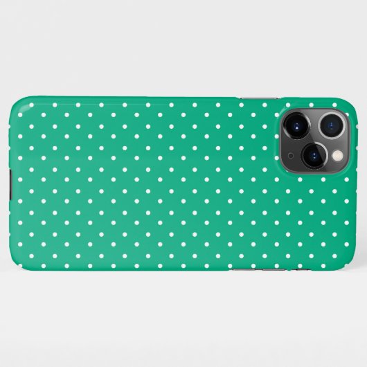 Seamless solid teal polka dot pattern iPhone hoesje (Achterkant horizontaal)