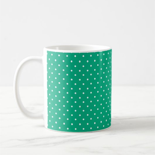 Seamless solid teal polka dot pattern koffiemok (Links)