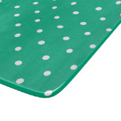 Seamless solid teal polka dot pattern snijplank (Hoek)