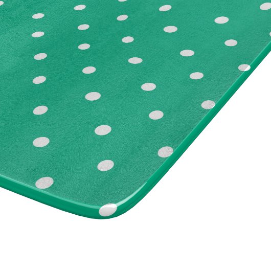 Seamless solid teal polka dot pattern snijplank (Hoek)