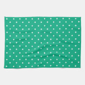 Seamless solid teal polka dot pattern theedoek (Horizontaal)