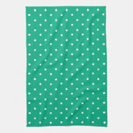 Seamless solid teal polka dot pattern theedoek