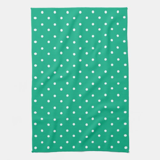 Seamless solid teal polka dot pattern theedoek (Verticaal)