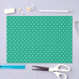 Seamless solid teal polka dot pattern tissuepapier