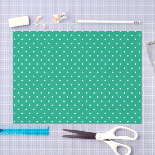 Seamless solid teal polka dot pattern tissuepapier (Craft)