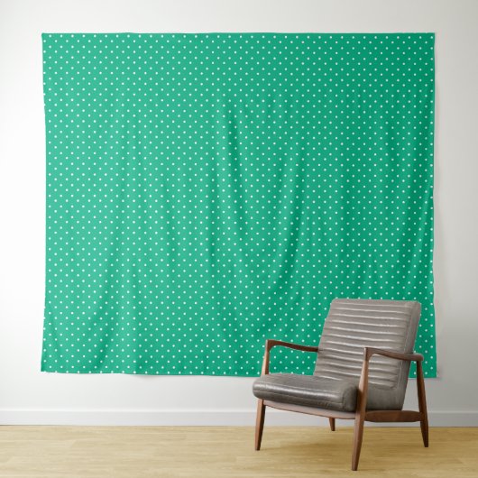 Seamless solid teal polka dot pattern wandkleed (In Situ (horizontaal))