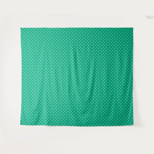 Seamless solid teal polka dot pattern wandkleed (Voorkant (horizontaal))