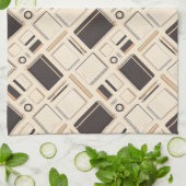 Seamless stationery pattern notebooks rulers theedoek (Gevouwen)